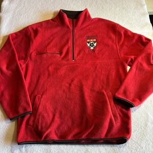 Vintage Harvard Business School Mens Red Fleece Pullover Sweatshirt Class 1999 L